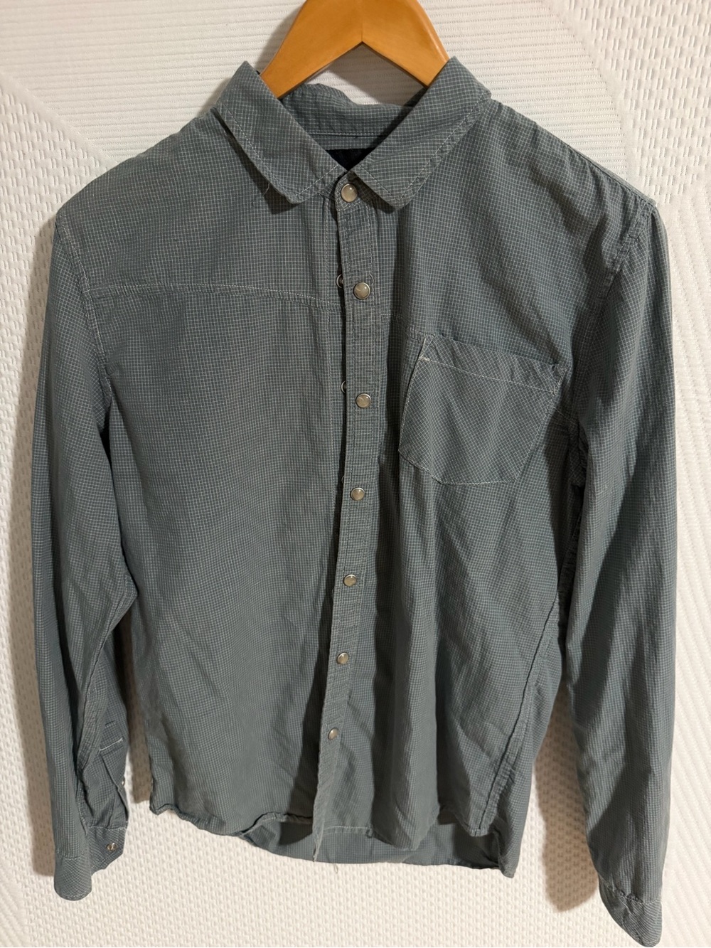 Men's Long-Sleeve Pearl Snap Up Shirt - Grey Green